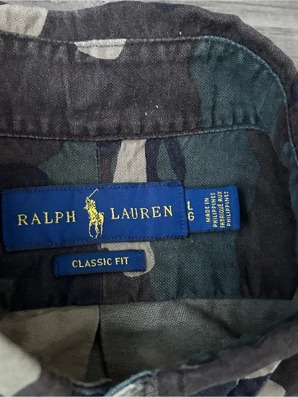 Polo Ralph Lauren Mens Camo Button Down Shirt Classic Fit Camouflage Large L